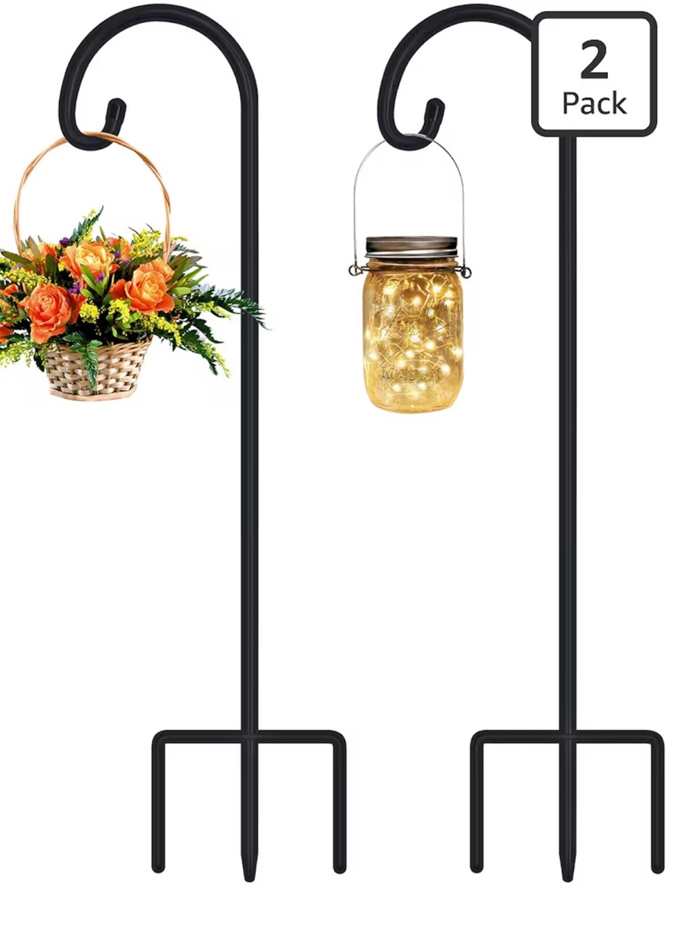 ๐ชท 2pk-32" Adjustable Hooks for Solar Lantern, Plants, Wind Chimes & Garden Decor